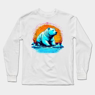 Retro Polar Bear in The Sun Long Sleeve T-Shirt